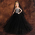QUEBAN Bride Doll Wedding Dress with Veil Handmade Evening Party Fashion Clothes Wears Gown Exclusive Dress Outfit for 11.5 Inch Girl Dolls,Gift for Kids 3 to 8 Years Old - Black 1